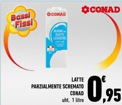 Offerta per Conad Latte Parzialmente Scremato a 0,95€ in Conad