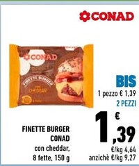 Offerta per Conad Finette Burger a 1,39€ in Conad City