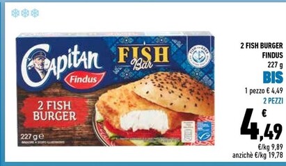 Offerta per Findus 2 Fish Burger a 4,49€ in Conad City