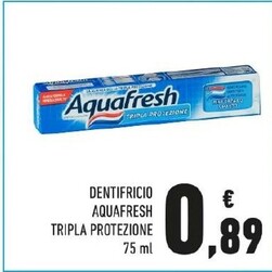 Offerta per Aquafresh Dentifricio Tripla Protezione a 0,89€ in Conad City