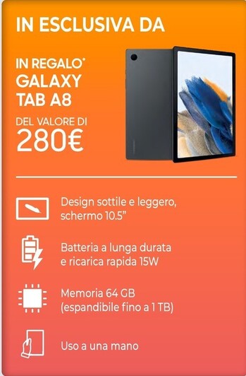 Offerta per Samsung Galaxy Tab A8 a 280€ in Expert