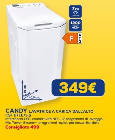 Offerta per Candy Lavatrice A Carica Dall'alto CST 27LE /1-S a 349€ in Euronics