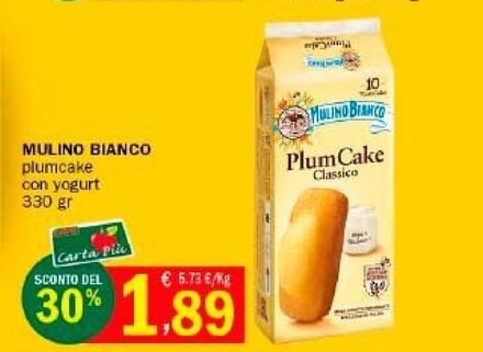 Offerta per Mulino Bianco Plumcake Con Yogurt a 1,89€ in Punto Fresco Supermercati