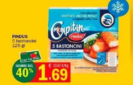 Offerta per Capitan Findus 5 Bastoncini a 1,69€ in Punto Fresco Supermercati
