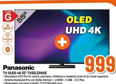 Offerta per Panasonic Tv Oled 4k 55' TX55LZ980E a 999€ in Expert