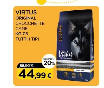 Offerta per Virtus Originale Crocchette Cane Kg.7.5 Tutti I Tipi a 44,99€ in Arcaplanet