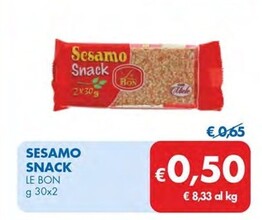 Offerta per Le Bon Sesamo Snack a 0,5€ in MD