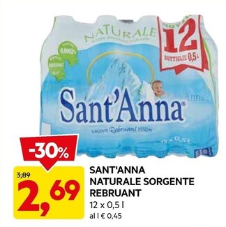 Offerta per Sant'anna Naturale Sorgente Rebruant a 2,69€ in Dpiu
