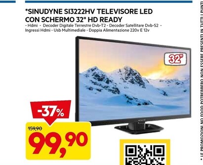 Offerta per Yne - SI3222HV Televisore Led Con Schermo 32" Hd Ready a 99,9€ in Dpiu