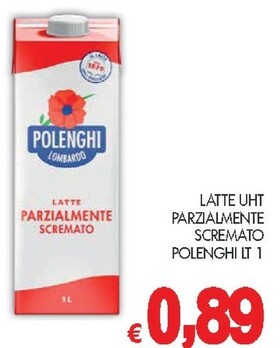 Offerta per Polenghi Latte Uht Parzialmente Scremato Lt 1 a 0,89€ in Prestofresco
