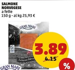 Offerta per Gran mare Salmone Norvegese a 3,89€ in PENNY