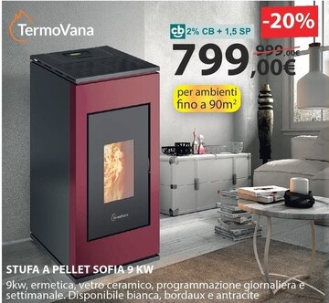 Offerta per Termovana - Stufa A Pellet Sofia 9 KW a 799€ in Kreo Brico e Casa
