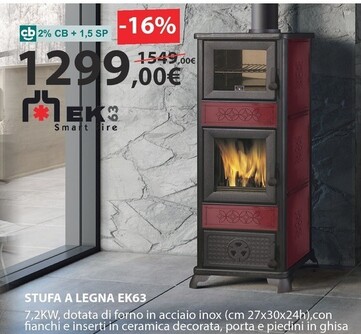 Offerta per Stufa a Legna EK63 a 1299€ in Kreo Brico e Casa