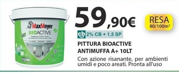 Offerta per Maxmeyer Pittura Bioactive Antimuffa A+ 10lt a 59,9€ in Kreo Brico e Casa