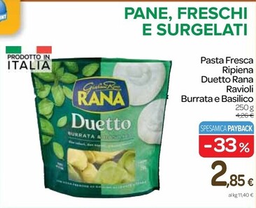 Offerta per Rana Pasta Fresca Ripiena Duetto Burrata E Basilico a 2,85€ in Carrefour Express