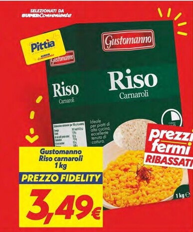 Offerta per Gustomanno Riso Carnaroli a 3,49€ in Iper Super Conveniente