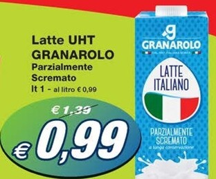 Offerta per Granarolo Latte UHT Parzialmente Scremato a 0,99€ in Prix