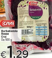 Offerta per Crai Barbabietole Rosse a 1,29€ in Crai