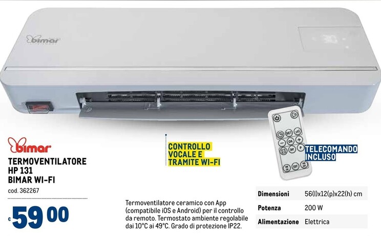 Offerta per Bimar Termoventilatore HP131 a 59€ in Metro