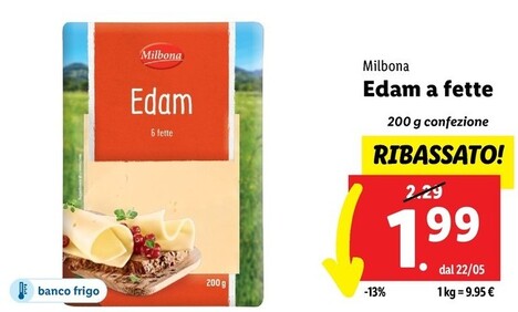 Offerta per Milbona Edam A Fette a 1,99€ in Lidl