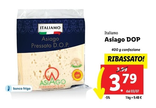 Offerta per Italiamo Asiago DOP a 3,79€ in Lidl