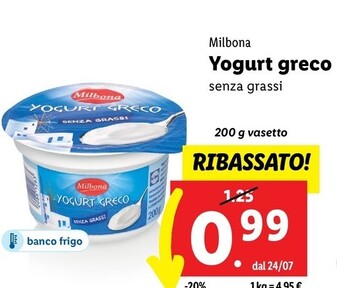 Offerta per Milbona Yogurt Greco a 0,99€ in Lidl