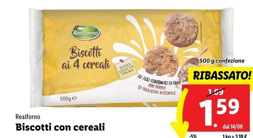 Offerta per Realforno Biscotti Con Cereali a 1,59€ in Lidl