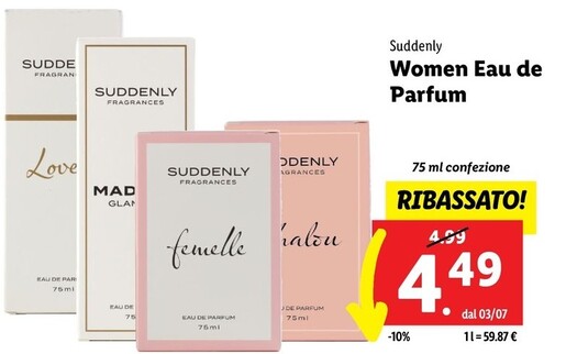 Offerta per Suddenly Women Eau De Parfum a 4,49€ in Lidl