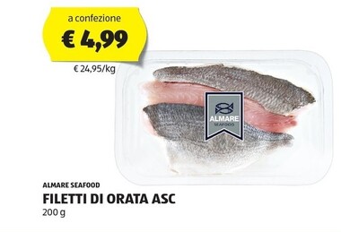 Offerta per Almare seafood Filetti Di Orata Asc a 4,99€ in Aldi