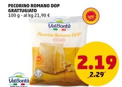 Offerta per Valbonta - Pecorino Romano DOP Grattugiato a 2,19€ in PENNY