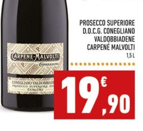 Offerta per Carpene Malvolti - Prosecco Superiore D.o.c.g. Conegliano Valdobbiadene a 19,9€ in Conad