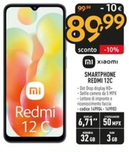 Offerta per Xiaomi - Redmi 12C 17 cm (6.71") Doppia SIM Android 12 4G Micro-USB 3 GB 32 GB 5000 mAh Blu a 89,99€ in Sinergy