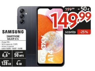 Offerta per Samsung - Smartphone Galaxy A14 a 149,99€ in Elettrosintesi
