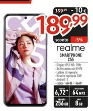 Offerta per Realme - Smartphone C55 a 189,99€ in Elettrosintesi