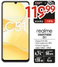 Offerta per Realme - Smartphone C51 a 119,99€ in Elettrosintesi