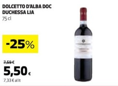 Offerta per Duchessa Lia - Dolcetto D'Alba DOC a 5,5€ in Coop