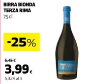 Offerta per Terza Rima - Birra Bionda a 3,99€ in Coop