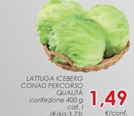 Offerta per Conad - Lattuga Iceberg Percorso Qualità a 1,49€ in Conad