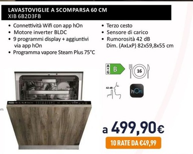Offerta per Haier - XIB 6B2D3FB A scomparsa totale 16 coperti B a 499,9€ in Unieuro