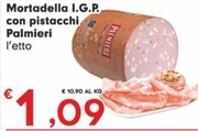 Offerta per Palmieri - Mortadella I.G.P. Con Pistacchi a 1,09€ in Eurospar