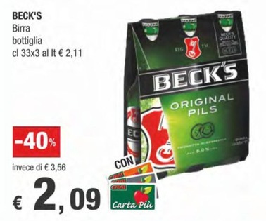 Offerta per Beck's - Birra Bottiglia a 2,09€ in Crai