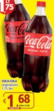 Offerta per Coca cola zero a 1,68€ in Alter Discount