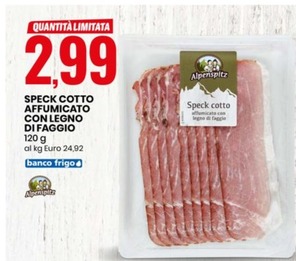 Offerta per Alpenspitz Speck Cotto Affumicato Con Legno Di Faggio a 2,99€ in Eurospin