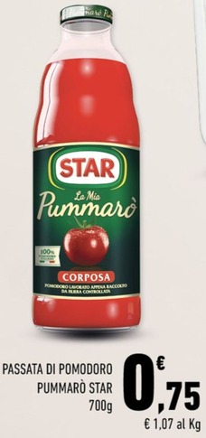 Offerta per Star - Passata Di Pomodoro Pummarò a 0,75€ in Conad City