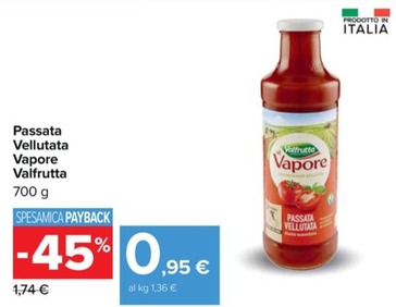 Offerta per Valfrutta - Passata Vellutata Vapore a 0,95€ in Carrefour Ipermercati