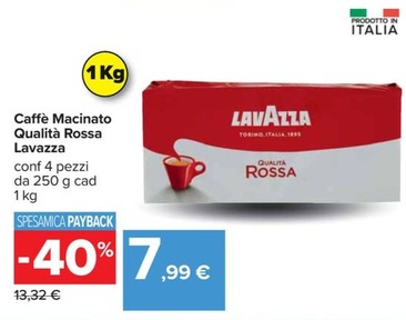 Offerta per Lavazza - Caffè Macinato Qualità Rossa a 7,99€ in Carrefour Ipermercati