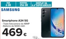 Offerta per Samsung - Smartphone A34 5G a 469€ in Carrefour Ipermercati