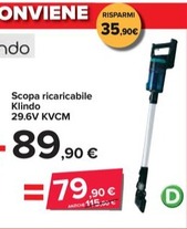 Offerta per Klindo - Scopa Ricaricabile 29.6V KVCM a 89,9€ in Carrefour Ipermercati