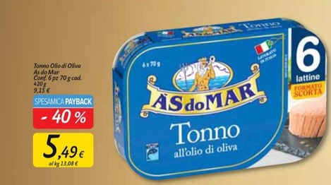 Offerta per Asdomar - Tonno Olio Di Oliva a 5,49€ in Carrefour Market