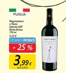 Offerta per Notte Rossa - Negroamaro O Fiano Salento IGP a 3,99€ in Carrefour Market
